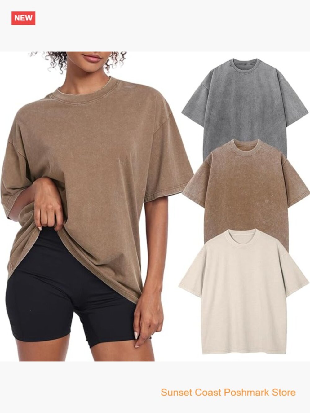Oversized Baggy Acid Washed Cotton T-Shirt Vintage Workout Tee